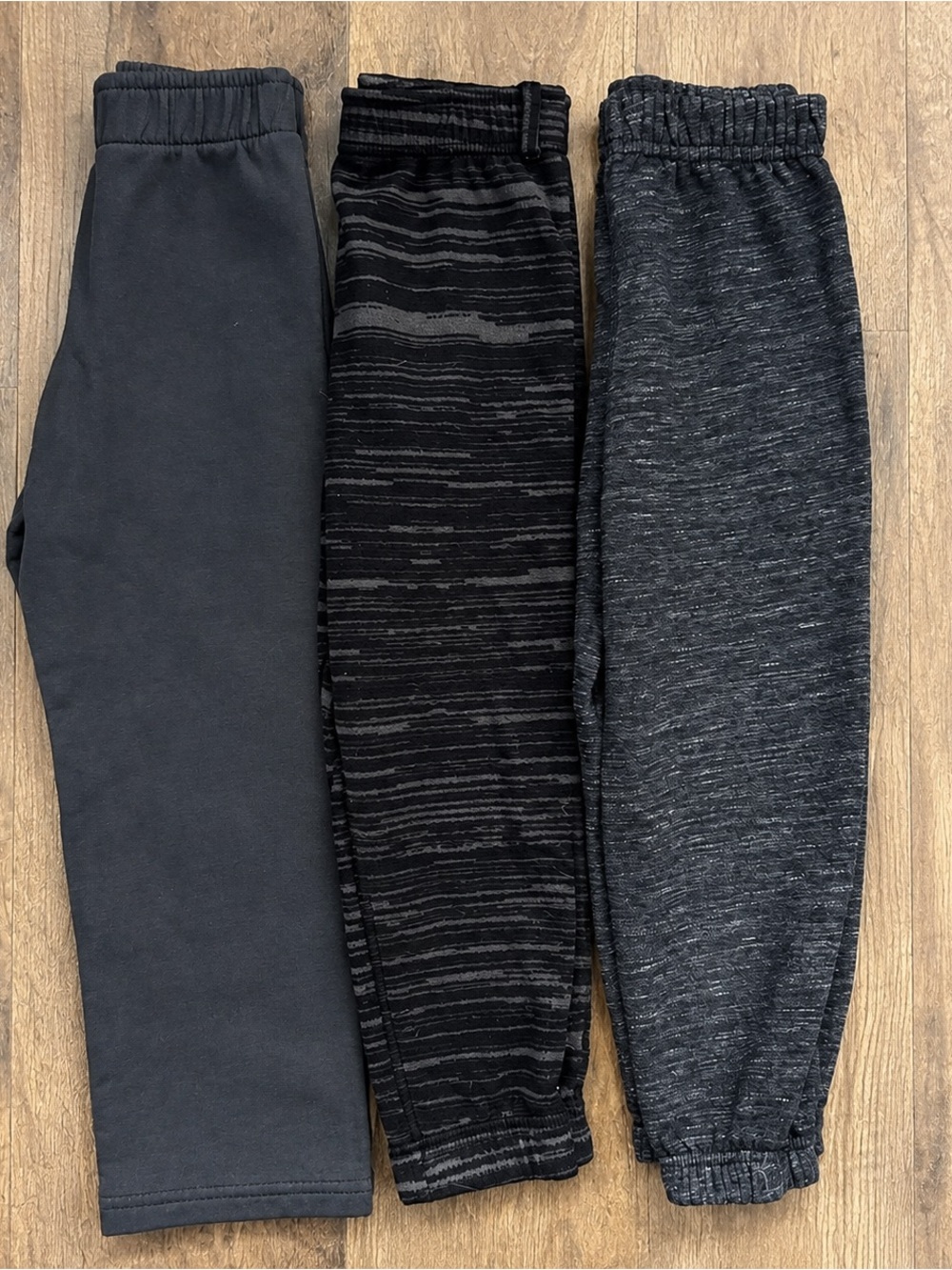jumping beans Boys' Three-Pack Joggers in Gray and Black Stripes